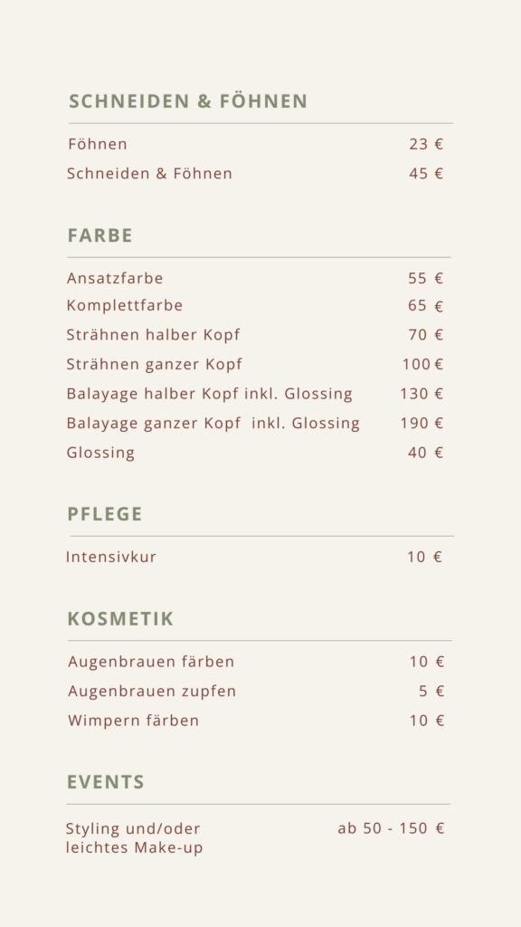 preisliste